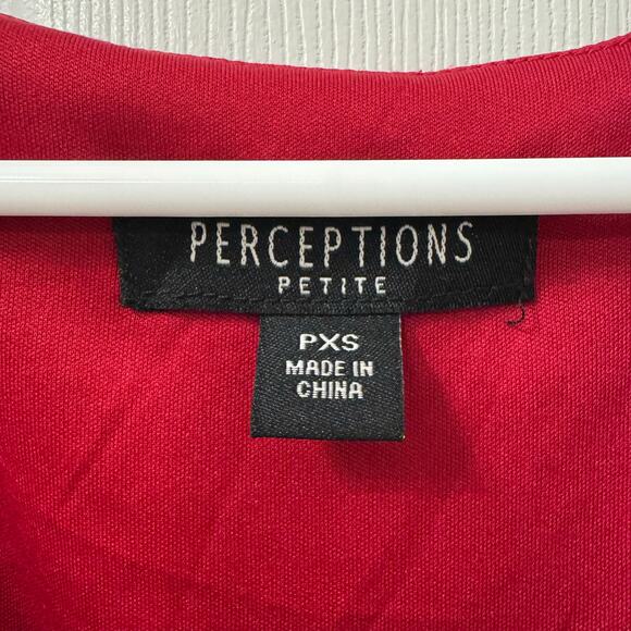 Perceptions Y2K Belted Scoop Neck Sleeveless Mini Dress Size PXS Red Black - Picture 2 of 7